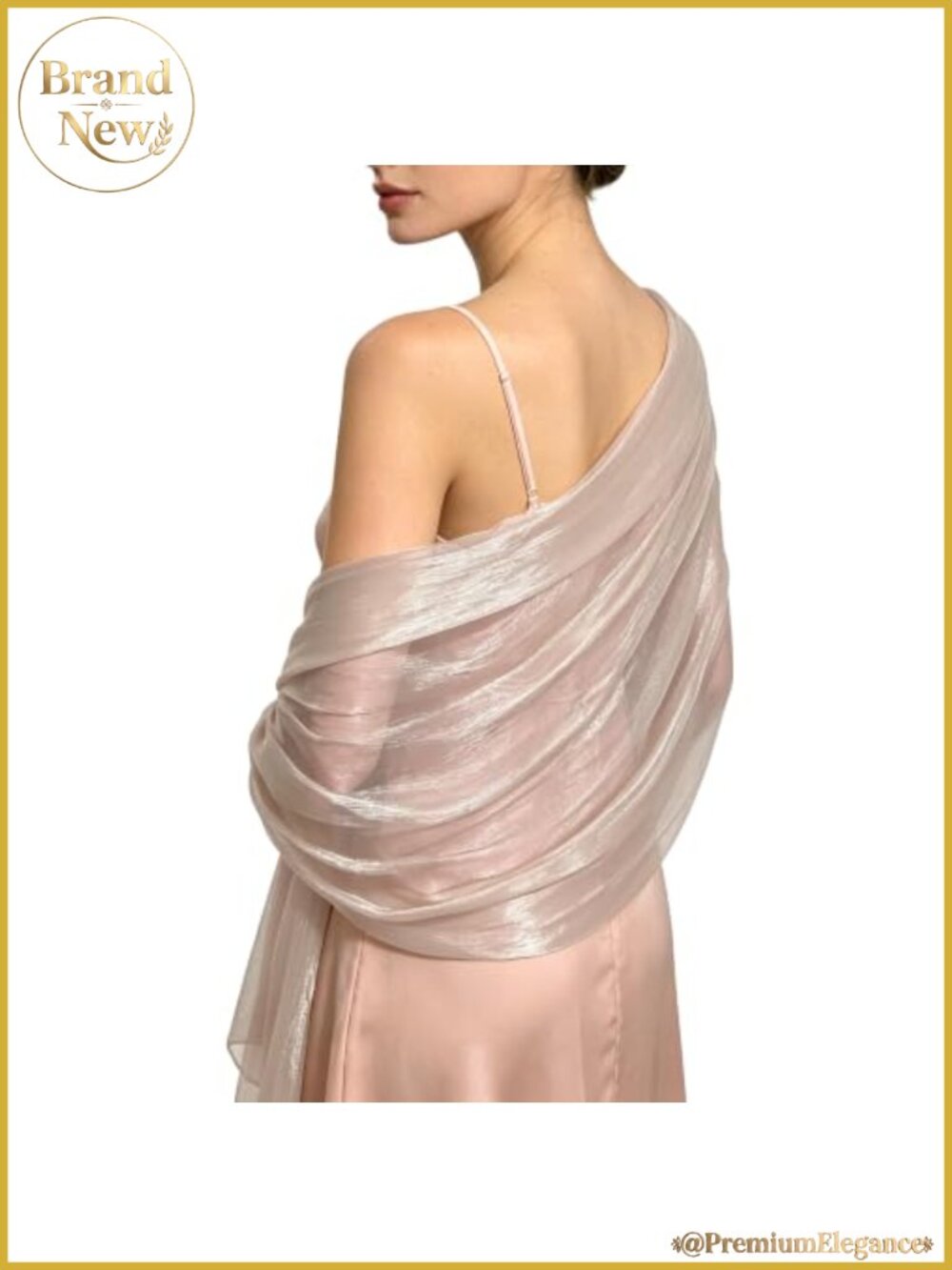Sheer Chiffon Shawl Wrap Sparkly Evening Scarf for Wedding Party